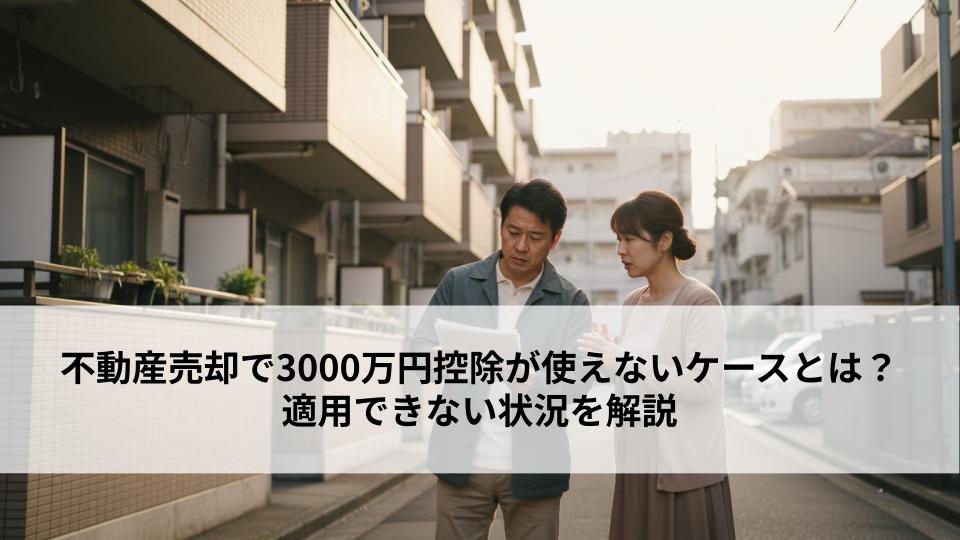 不動産売却で3000万円控除が使えないケースとは？適用できない状況を解説