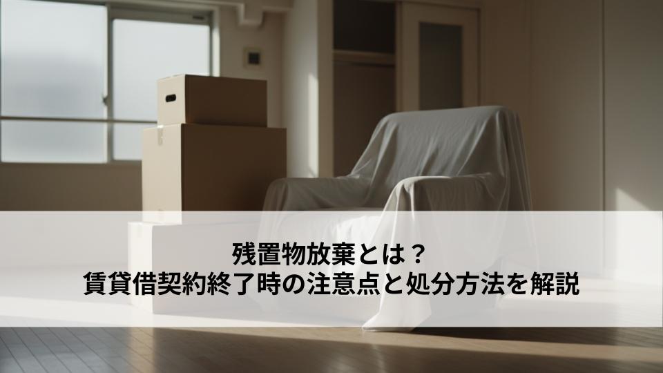 残置物放棄とは？賃貸借契約終了時の注意点と処分方法を解説