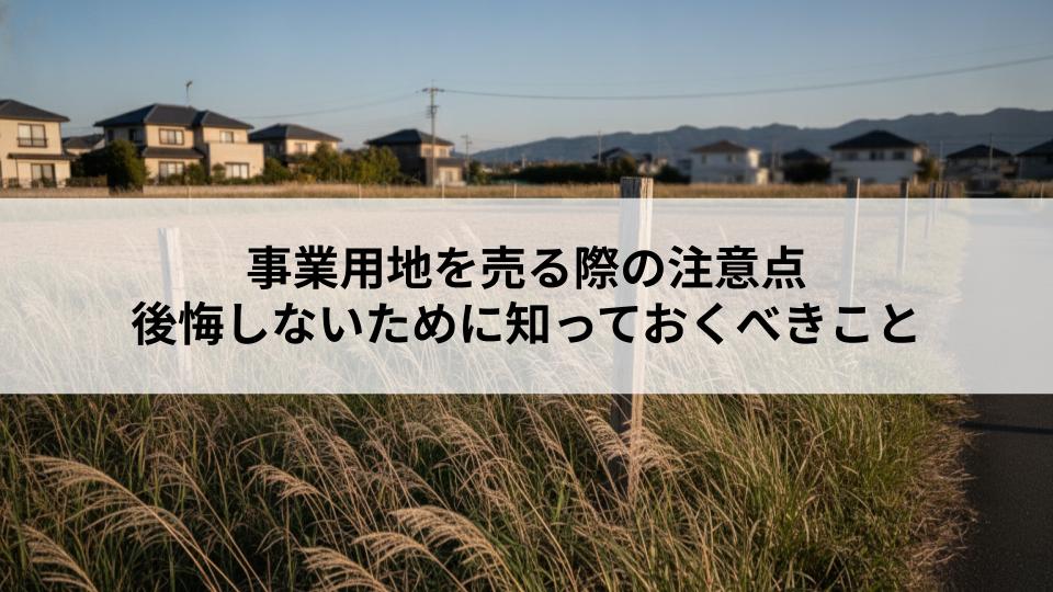事業用地を売る際の注意点とは？後悔しないために知っておくべきこと