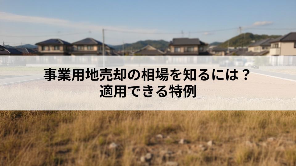 事業用地売却の相場を知るには？適用できる特例も解説！