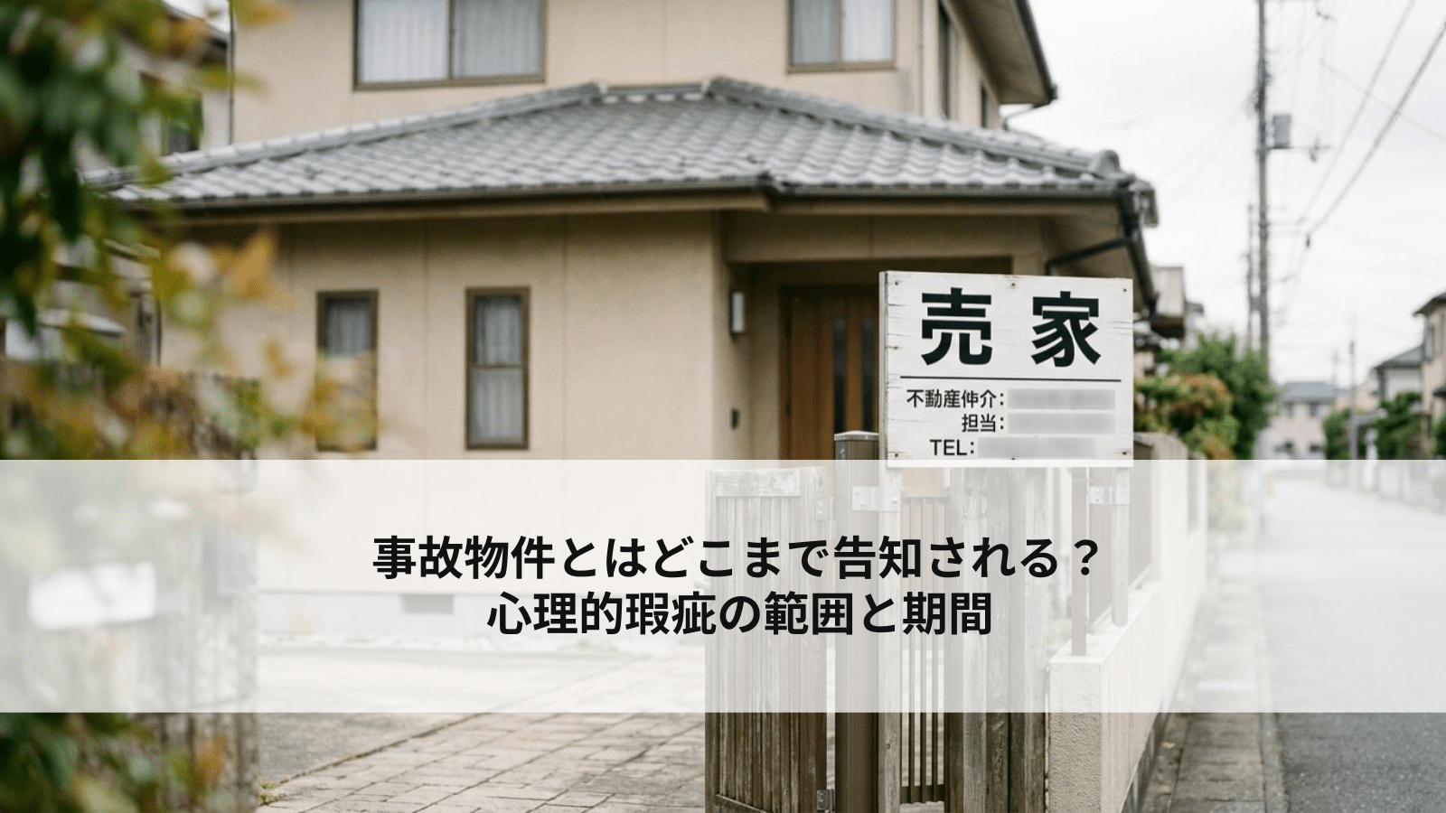 事故物件とはどこまで告知される？心理的瑕疵の範囲と期間
